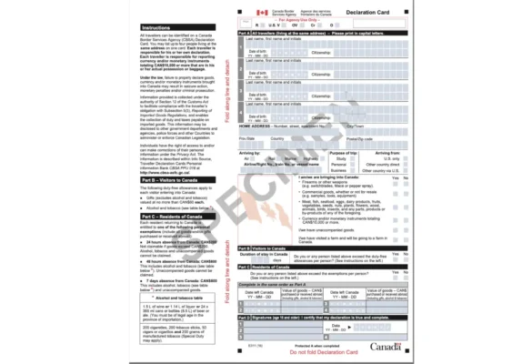 Hướng dẫn chi tiết cách điền tờ khai nhập cảnh Canada (cập nhật 2025)