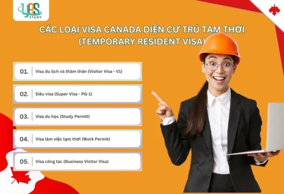 Các loại Visa Canada diện cư trú tạm thời (Temporary Resident Visa)