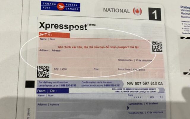Nhận được yêu cầu nộp hộ chiếu