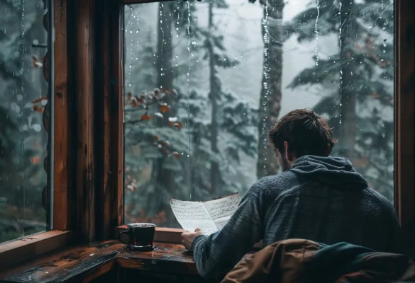 Một người ngồi một mình trong quán cà phê