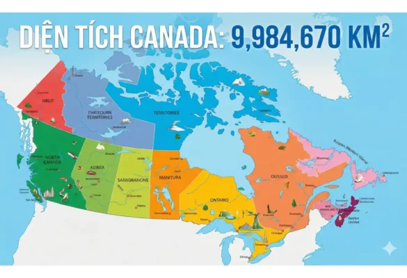 Diện tích Canada rộng bao nhiêu?