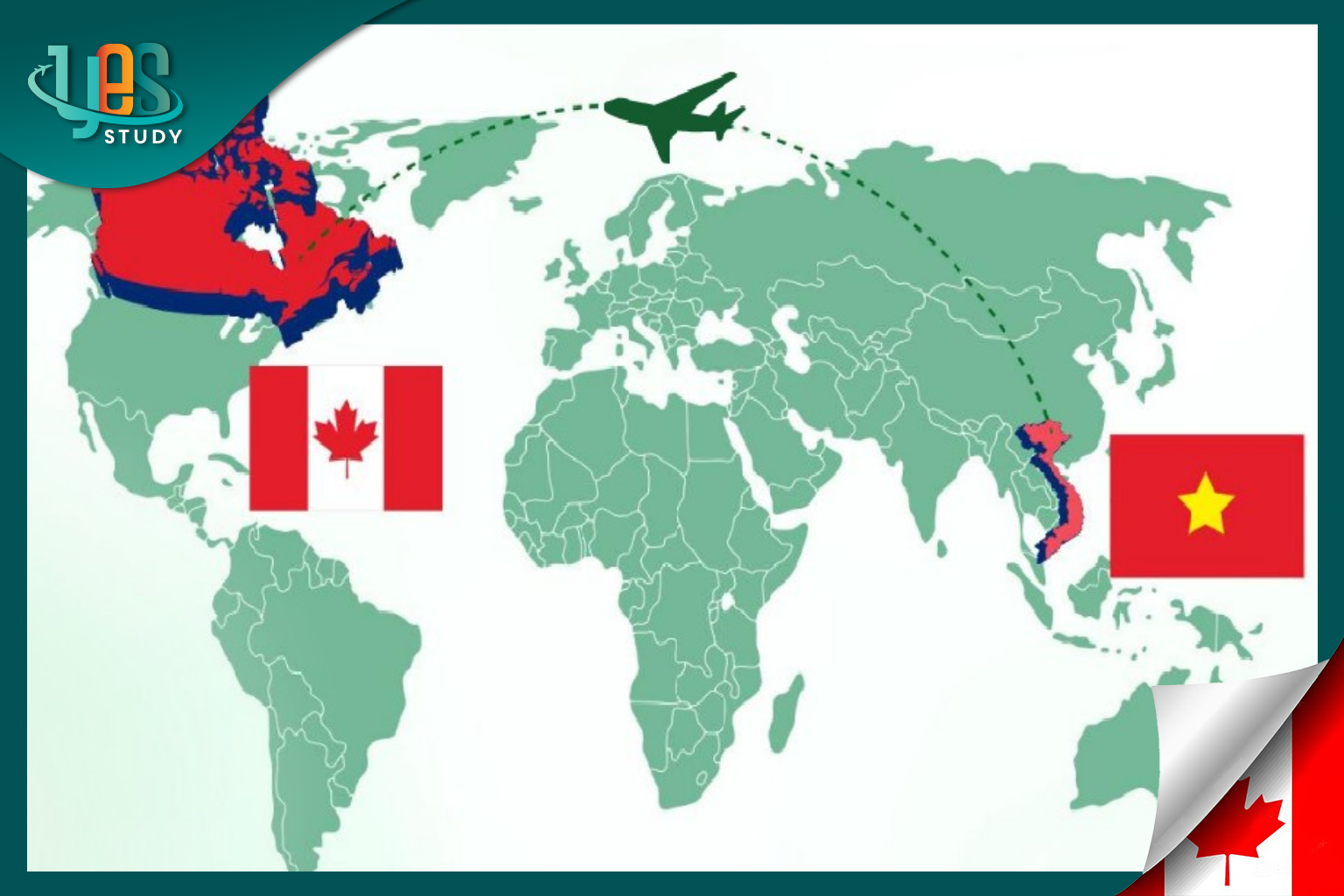 How many kilometers is Vietnam from Canada